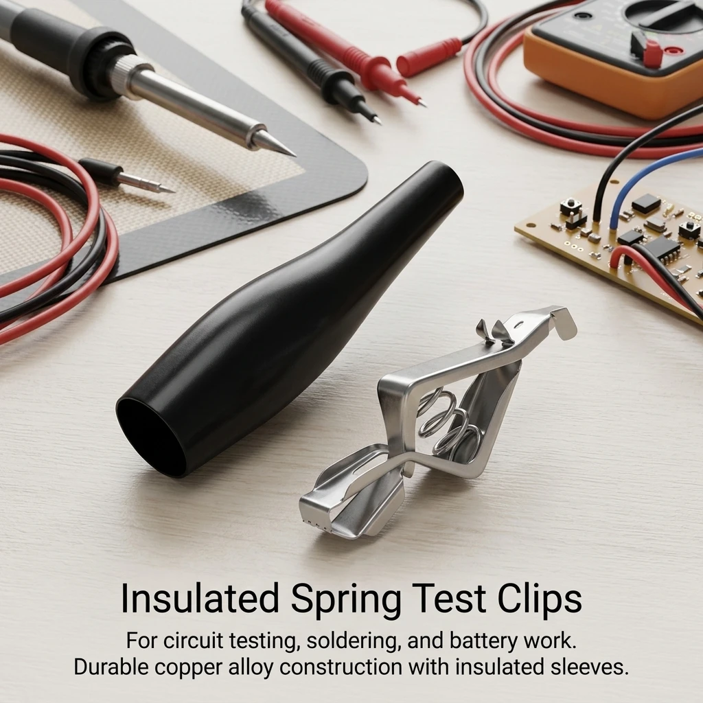 Alligator Test Clip High-Voltage Insulated Solder Type for Laboratory Testing 30A 1000V Copper Core Industrial Maintenance
