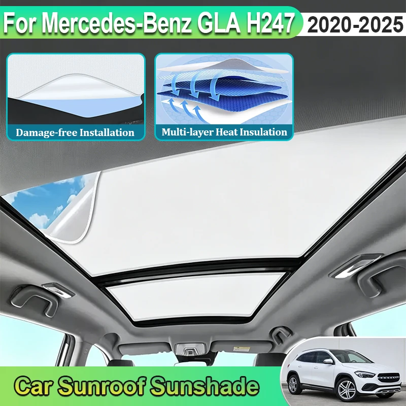 

Car Sunshade For Mercedes Benz GLA Accessories H247 2024 2025 2020-2025 Electrostatic Adsorption Skylight Blind Shading Shades