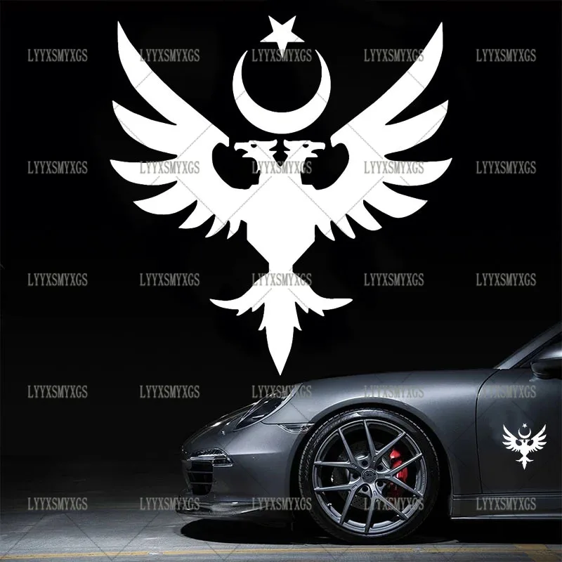 

Interesting Double Headed Eagle Moon Star Turkey Flag Turkish Turk Car Sticker Accessories Car Styling Decal Vinyl PVC 15cm*15cm