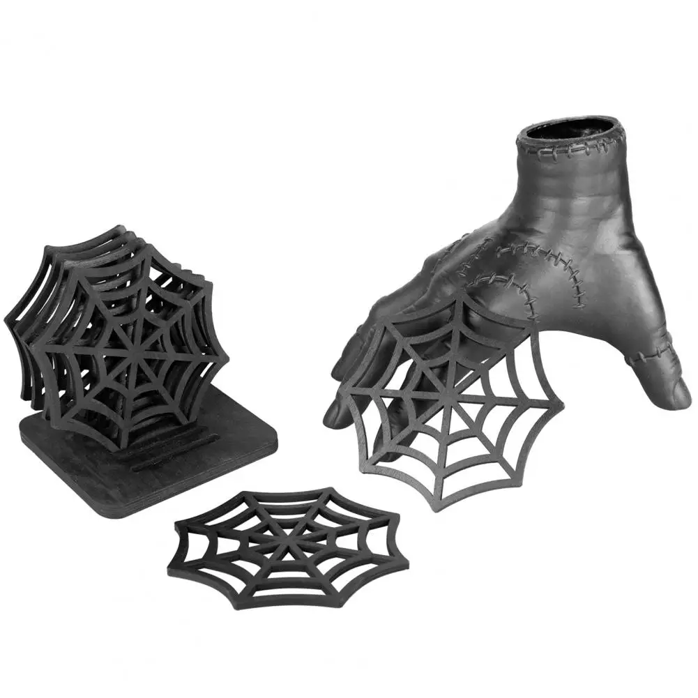 Halloween Coaster Festive Durable Halloween Spider Web Coasters Table Placemats for Home Decoration Supplies for Halloween