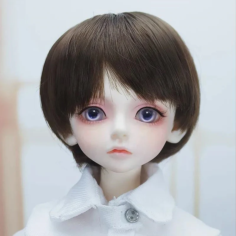 1/4 Bjd 인형 가발 머리 둘레 19-21cm 패션 브라운/핑크/블랙 헤어 인형 액세서리 아기 인형 드레스 장난감 선물