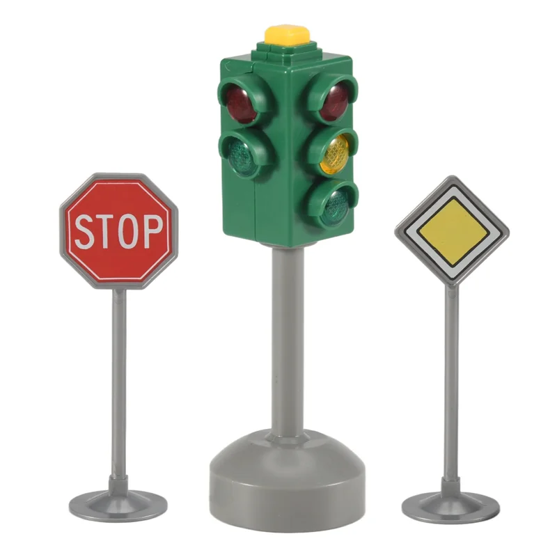 

Mini Traffic Signs Road Light Block With Sound LED Children Safety Traffic Light Model Kids Traffic Light