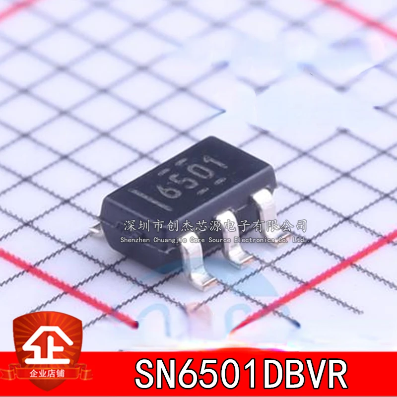 5pcs Original brand new SN6501DBVR Screen printing:6501 SOT23-5 Power management chip SN6501DBVR SN6501 SOT-23-5