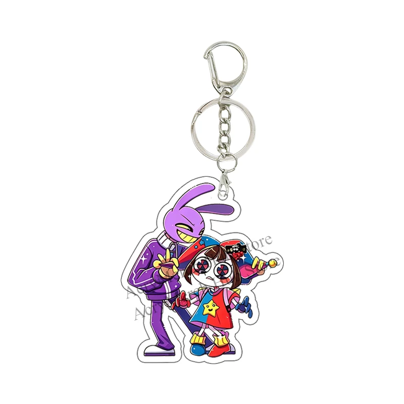 Pomni Jax Amazing Circus Acrylic Keychain Kawaii Affordable Girl Backpack Pendant Couple Jewelry Accessories Commemorative Gift view 3