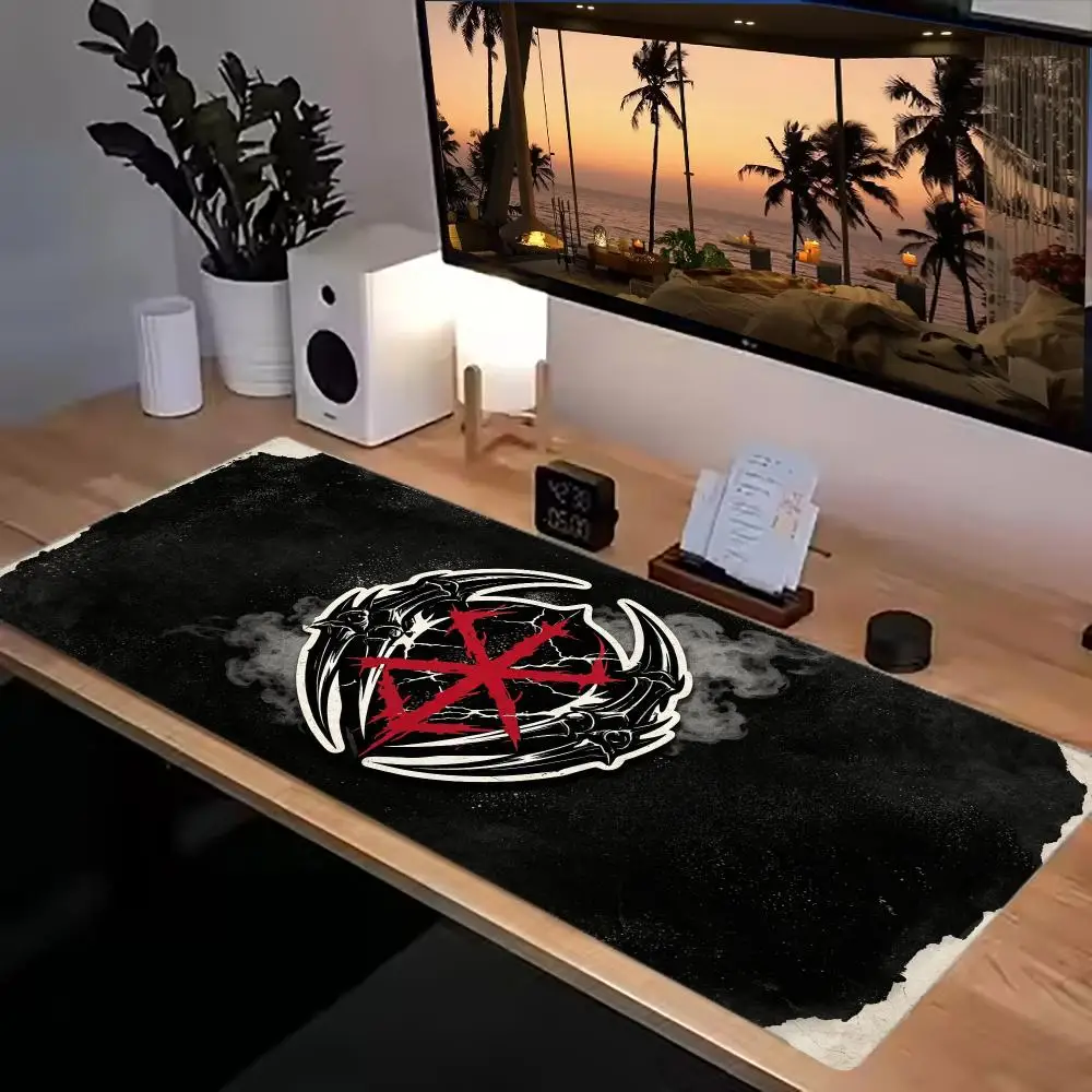 Gothic Mystic Circle Symbol Large Size Game Desk Mat Natural Rubber Non‑Slip Esports Mouse Pad For Laptop Desktop