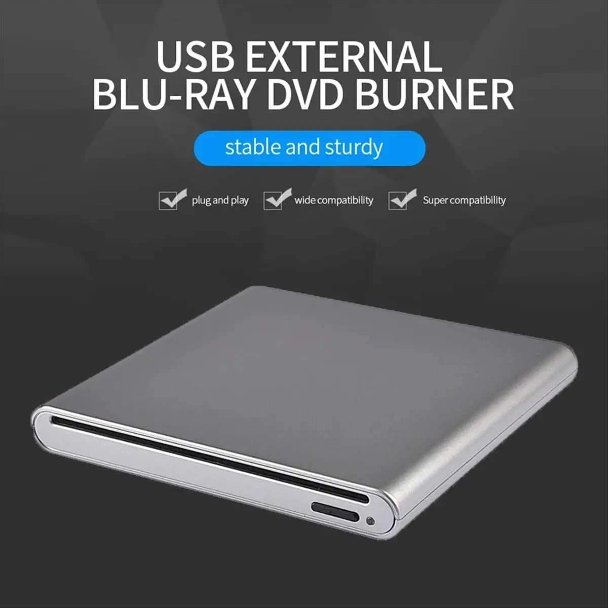 doyme High-Speed Data Transfer 3.0 Suction External Optical Drive BD Burner USB CD DVD RW for Laptop Desktop - Drive Burner
