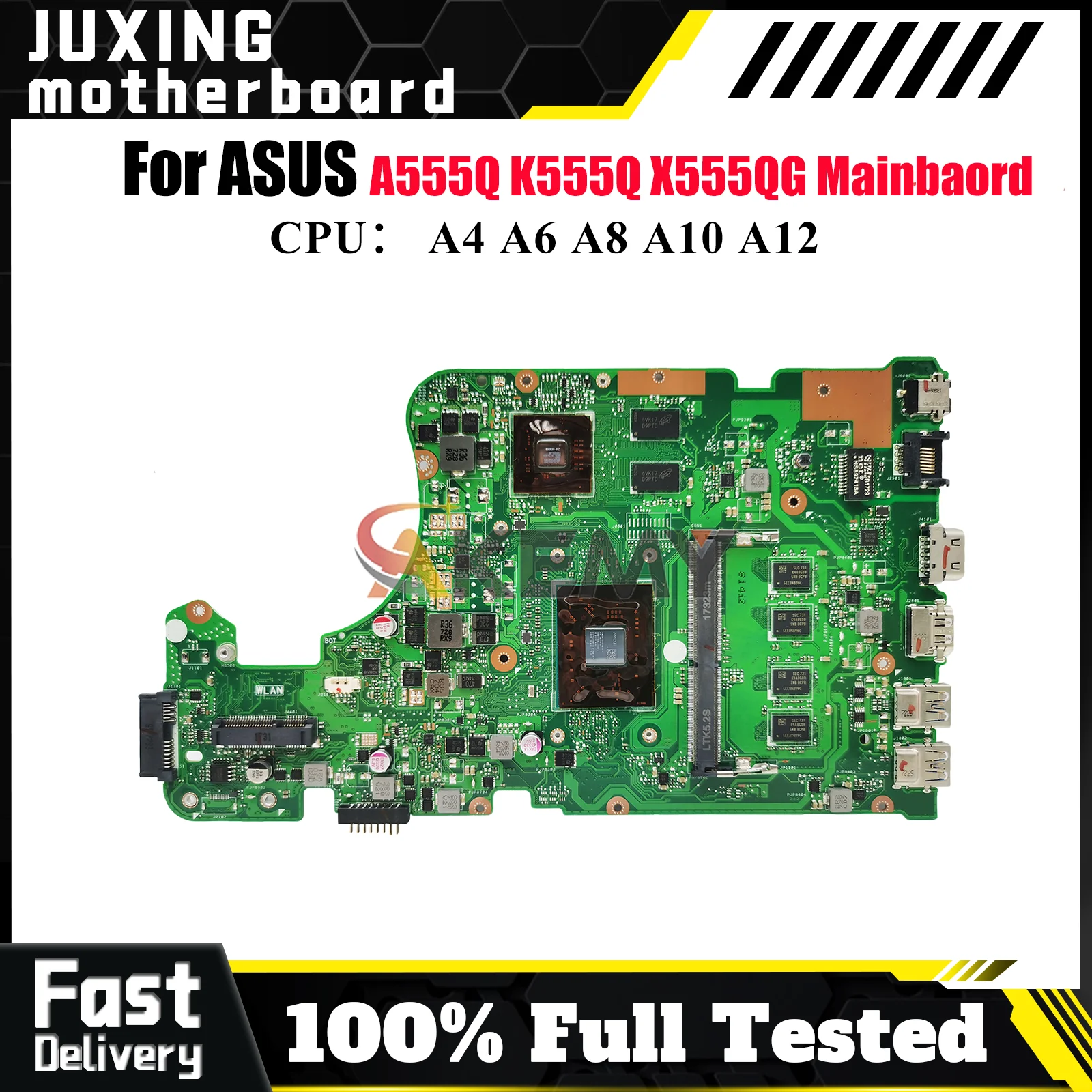 

X555QG Laptop Motherboard For ASUS VivoBook X555QG X555Q A555Q K555Q Notebook Mainboard With A4 A6 A8 A10 A12 CPU 100% tests OK