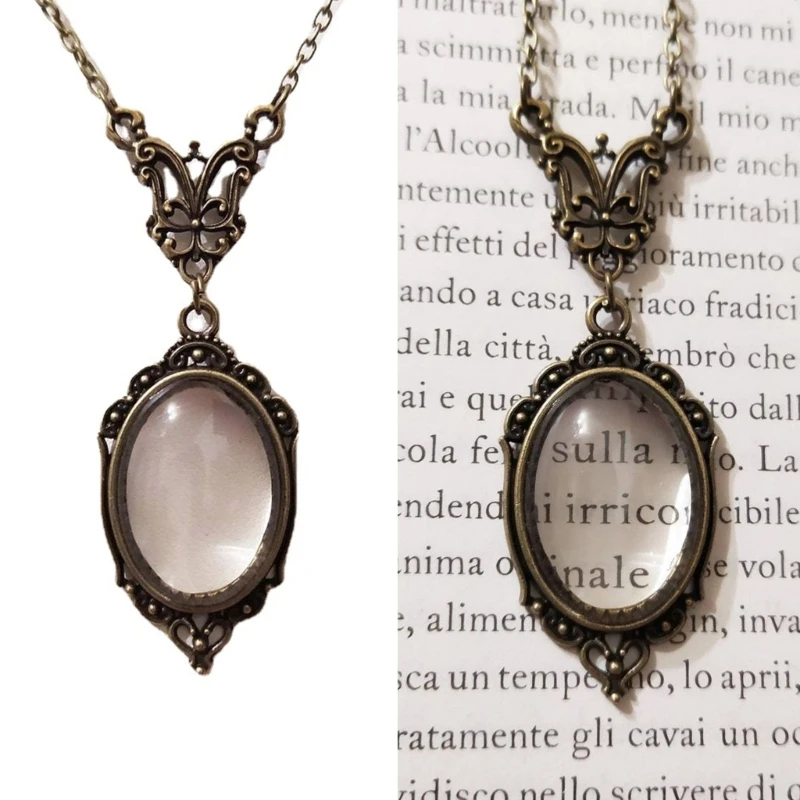 Monocle Magnifier Necklace Mini Portable Monocle Jewelry Hanging-Magnifying Glass Pendant for Reading Newspaper Map Dropship