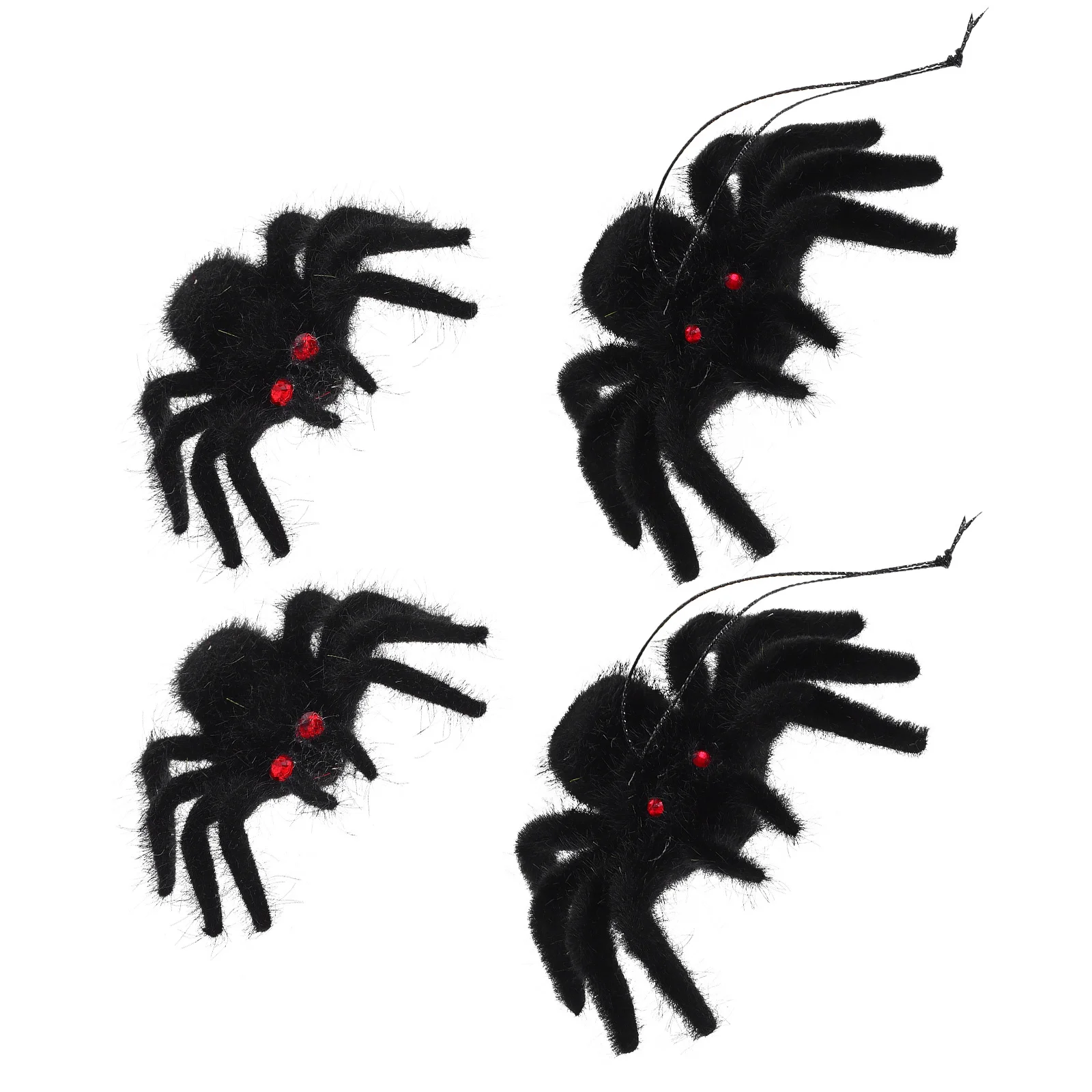 

4Pcs Realistic Spider Decorations Fake Plastic Spiders Halloween Party Haunted House Scare Props Realistic Spider