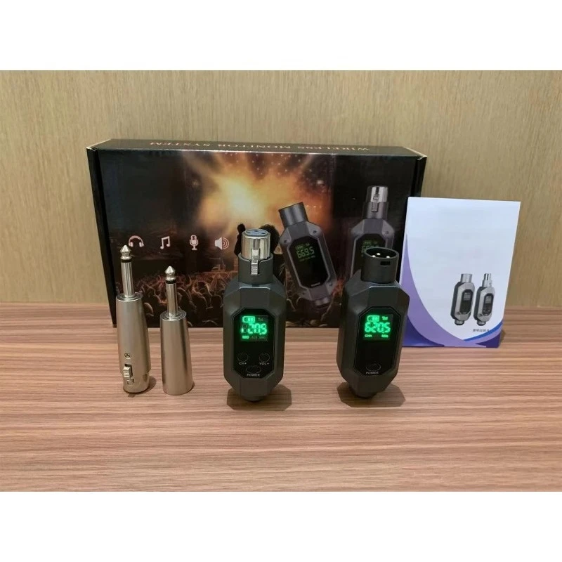 New plastic 1-channel UHF XLR transmitter converter Wired wireless microphone adapter supports 5V/48V can be used