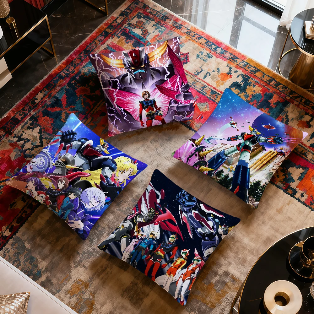 Cartoon G-Goldorak UFO Robot G-Grendizer Soft Pillow Cover For Sofa Home Living Room Decor Protective Covers Hogar Pillowcase