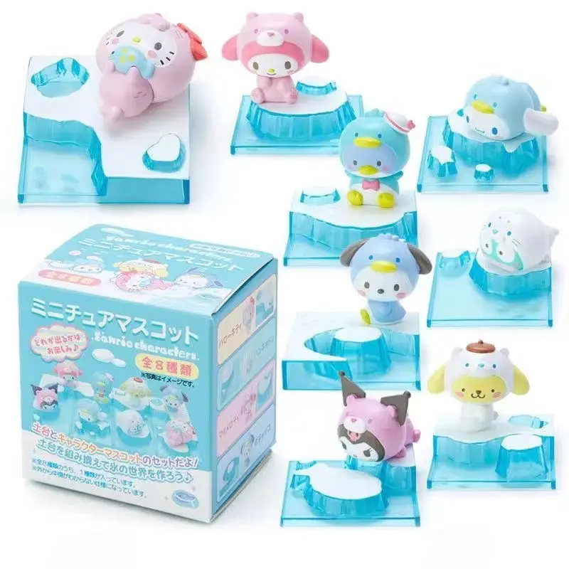 Sanrio Hello Kitty My Melody Cinnamoroll помпон Purin косплей снежный мир слепая коробка загадочная коробка ручной работы настольные подарки на день рождения