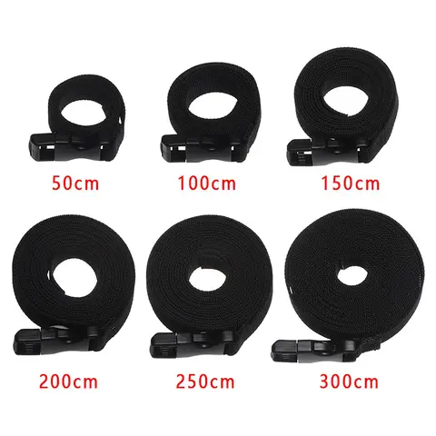 여행 묶여 검은 내구성 나일론화물 넥타이 캠 버클 여행 키트와 수하물 래쉬 벨트 스트랩 야외 캠핑 도구