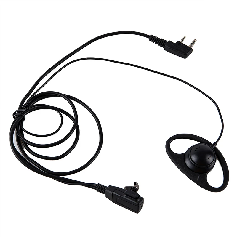 D Shape Soft Ear Hook Earpiece 2 Pin PTT With Mic Headset For UV-5R 888S 777S 666S BF  Walkie Talkie Headset BaoFeng Accessories