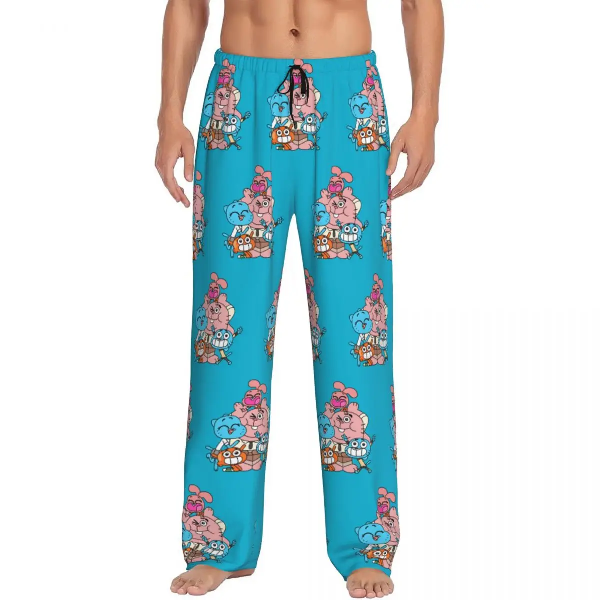

Custom Men The Amazing World Of Gumball Pajama Pants Printed Animated Comedy Sleep Sleepwear Bottoms with Pockets