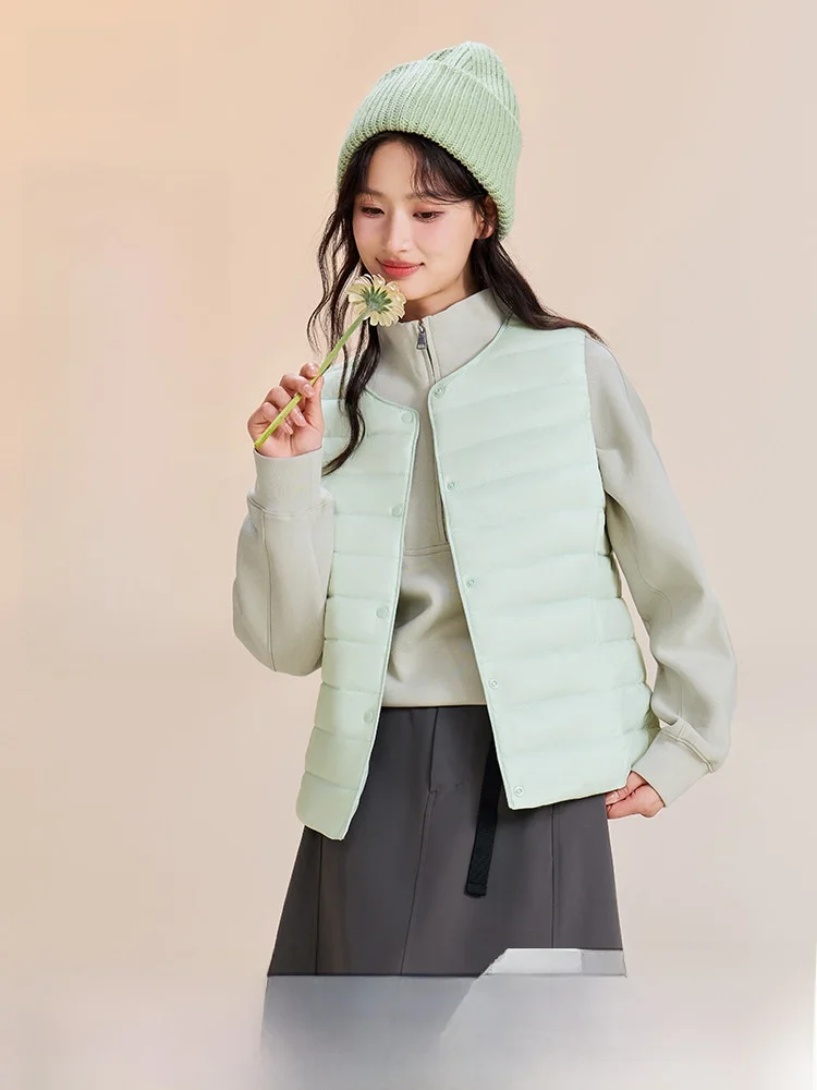 

Trendy Women's down Vest Inner Wear Versatile Layering Spring Autumn SNOW FLNG Faionable Commute Sle ort Svel