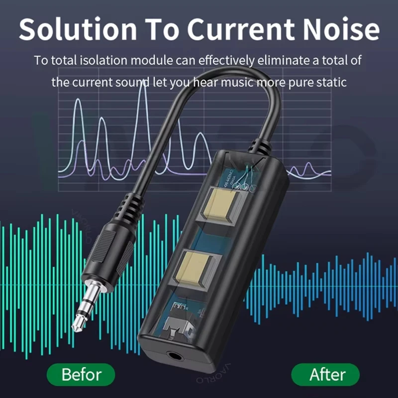 3.5mm AUX Audio Anti-Interference Ground Loop Noise Filter Lsolator Cancelling for Home Stereo Car Audio System-DTB3