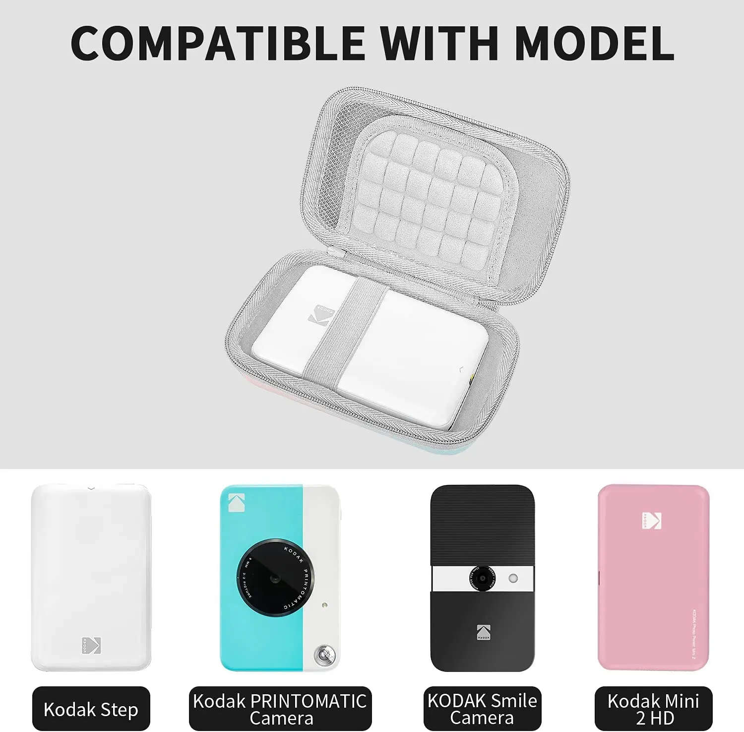 Yinke Case for Kodak PRINTOMATIC/Smile/Mini 2 HD Portable Instant Photo Printer Camera Bag Travel Carrying Case Protective Cover