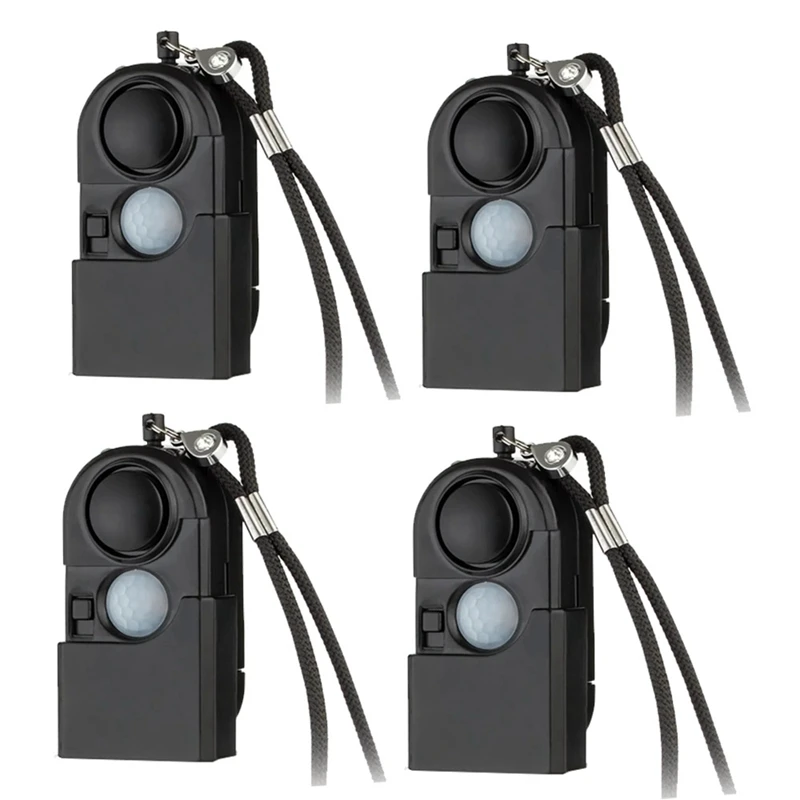 4Pcs Portable Mini Motion Detector Alarm 120DB Siren SOS LED Light Security For Travel Home Kids Safe Personal Alarm