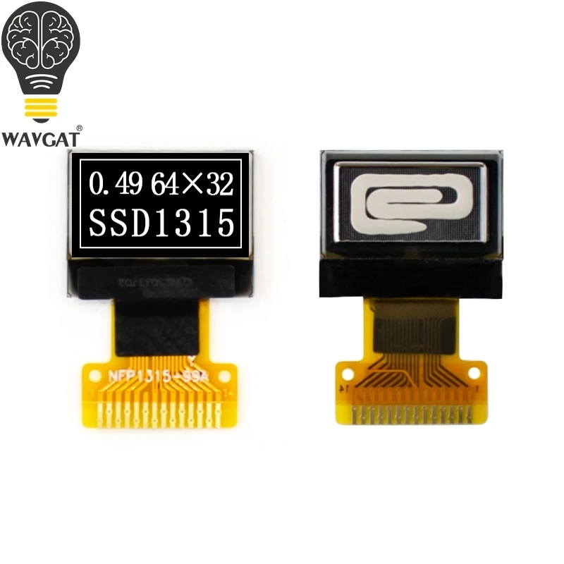 0.49-inch OLED display; OLED screen  64x32 single-color SSD1315 compatible with SSD1306 LCD screen; small-sized LCD screen