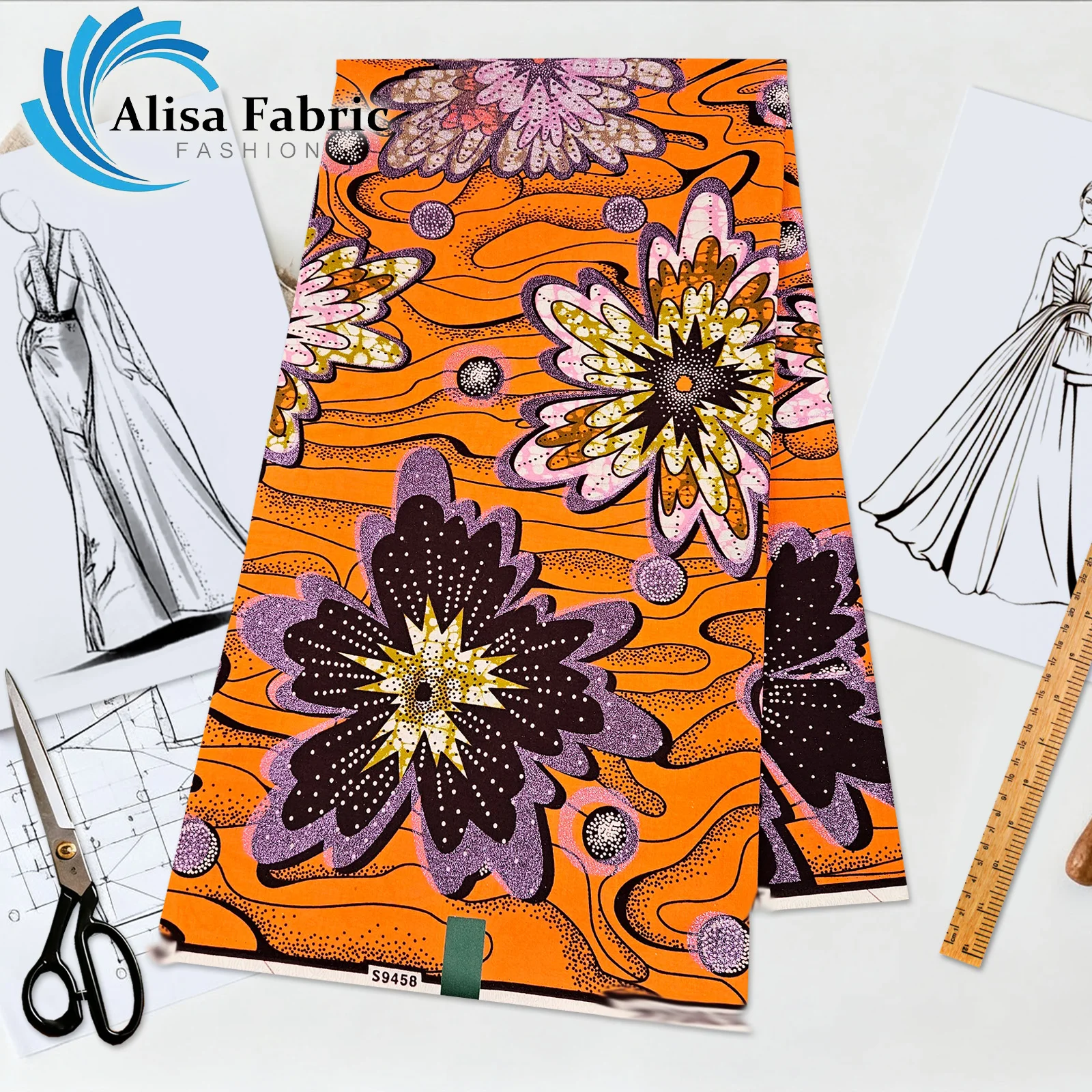 

2025 new arrivals grand super ankara fabric african real wax 100% cotton african fabric high quality 6yards for fashion dresses