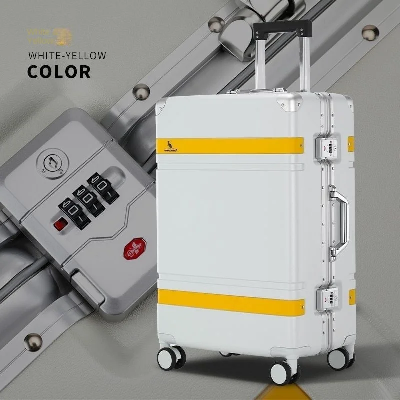 Aluminum Frame Luggage Men\'s Trolley Case Universal Wheel Large Capacity Mute Suitcase Password Suitcase Boarding Bag Suitcase