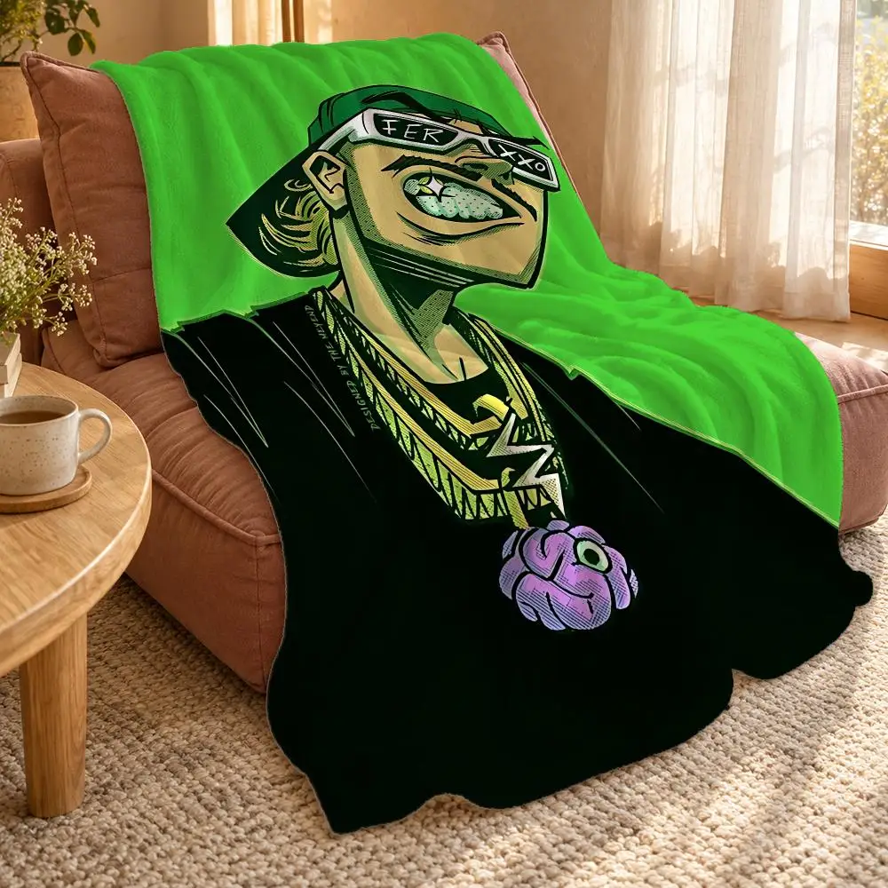 Feid Ferxxo Hot Singer Throw Double Sided Flannel Throw Blanket Soft Travel Camping Sofa Bed Home