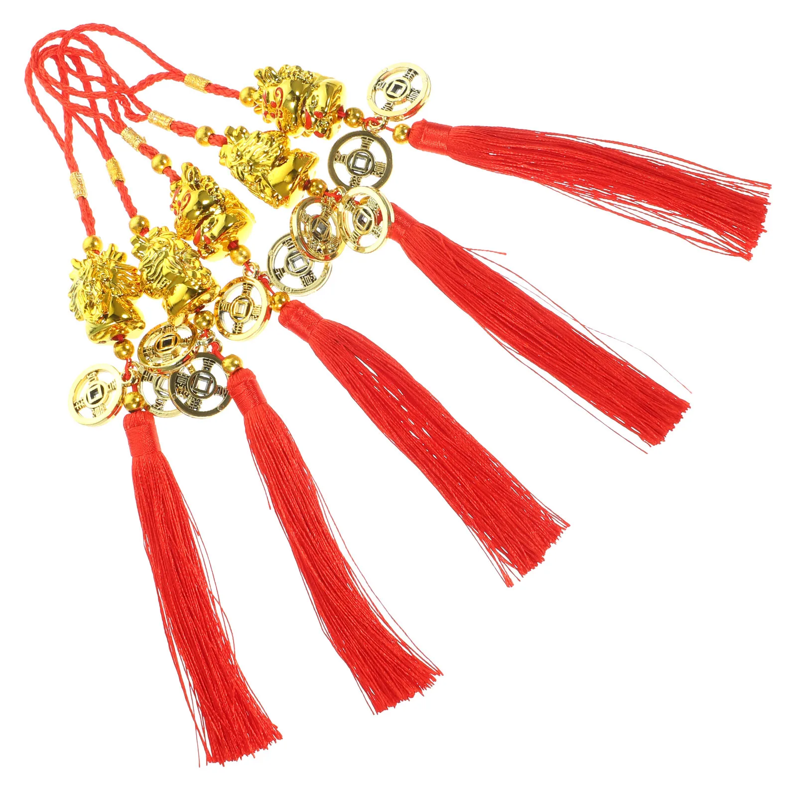 

5Pcs New Year Bonsai Pendant Set Elegant Chinese Style Hanging Decor for Office Restaurant Shop Wall Interior Dragon Festival