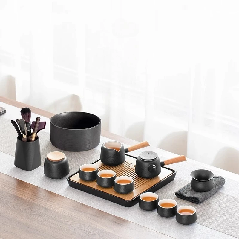 

Kung Fu tea set household living room simple ceramic dry tea tray light luxury modern small set gift box