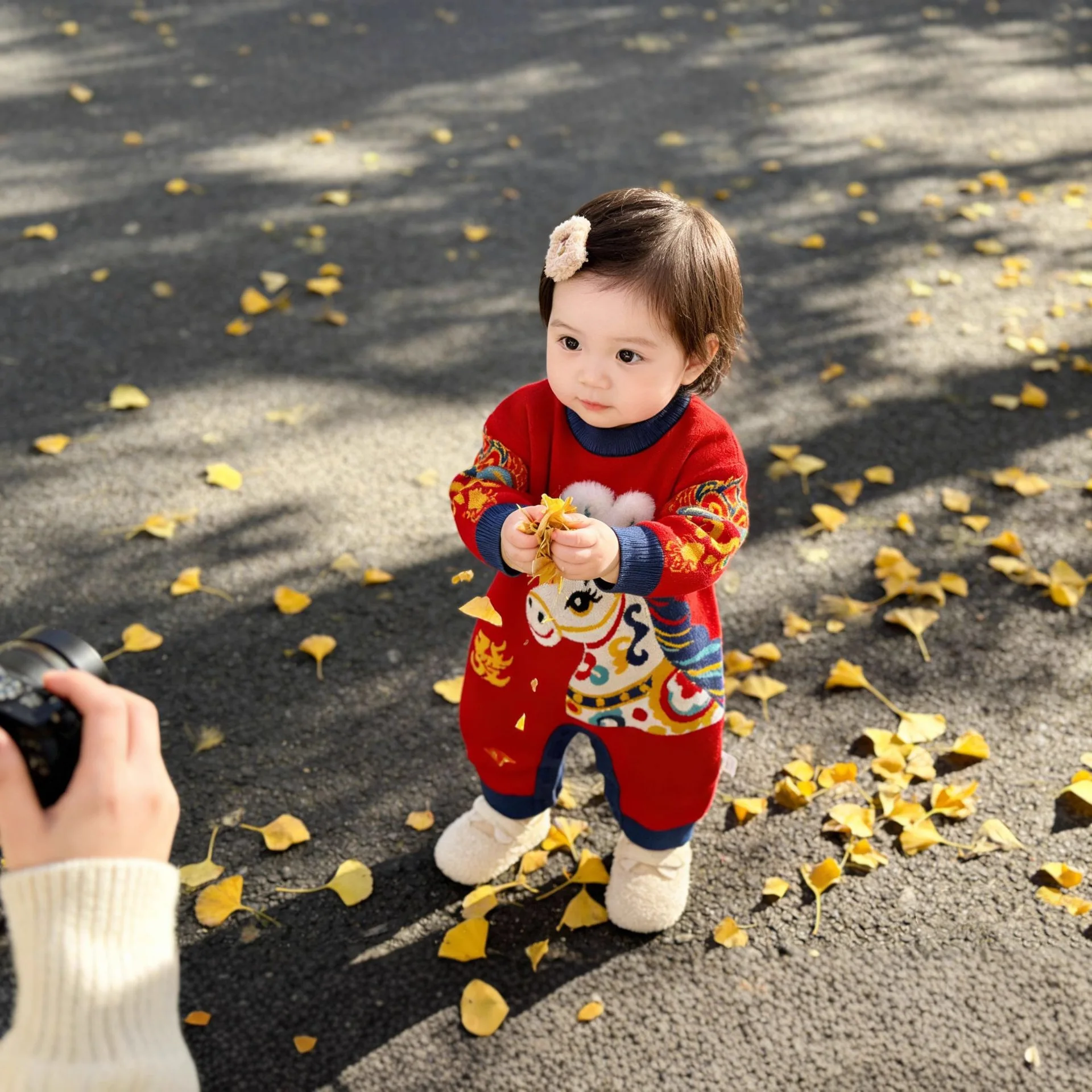‌ 2026 السنة الجديدة الأسرة مطابقة الملابس الأحمر متماسكة سترة الآباء الاطفال الشتاء للجنسين الصينية عطلة القمم الوليد رومبير للرضيع