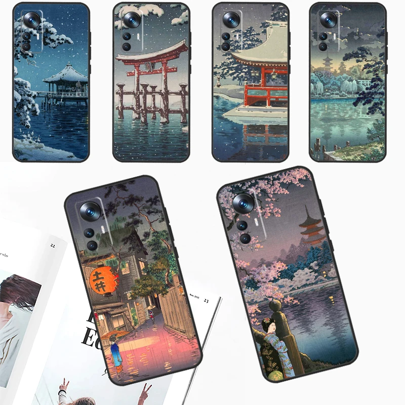 Ukiyo-e Japanese Art Case For Xiaomi 14 Ultra 11T 12T 13T Pro 12 13 Lite POCO X6 M6 Pro X3 X4 X5 M5s F3 F5 Cover