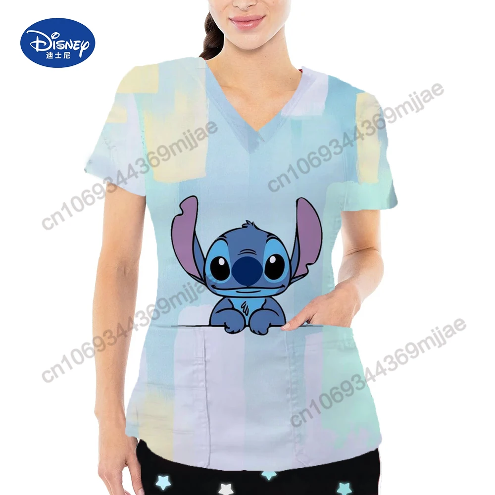 

Disney Pocket V-Neck Womens Tops and Blouses Women Summer 2023 Aesthetic Women's Blouses Anime T Shirts Crop Top Y2k One Pieces