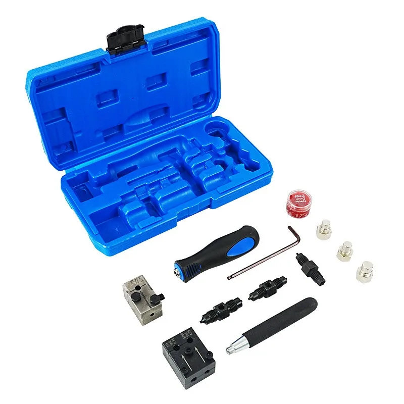 12Pieces Brake Line Flaring Tool Kit Professional Single Double Flare Tool For DIN SAE 4.75mm6.35mm Automotive Brake Pipe Repair
