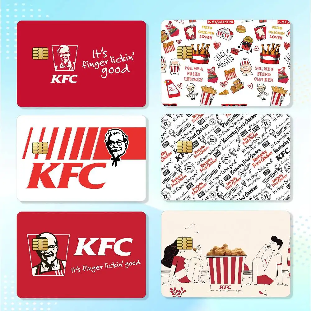 Grandpa K-KFC-S Logo Matte Card Stickers For Credit Cards Debit Cards And Transit Cards 4Pcs