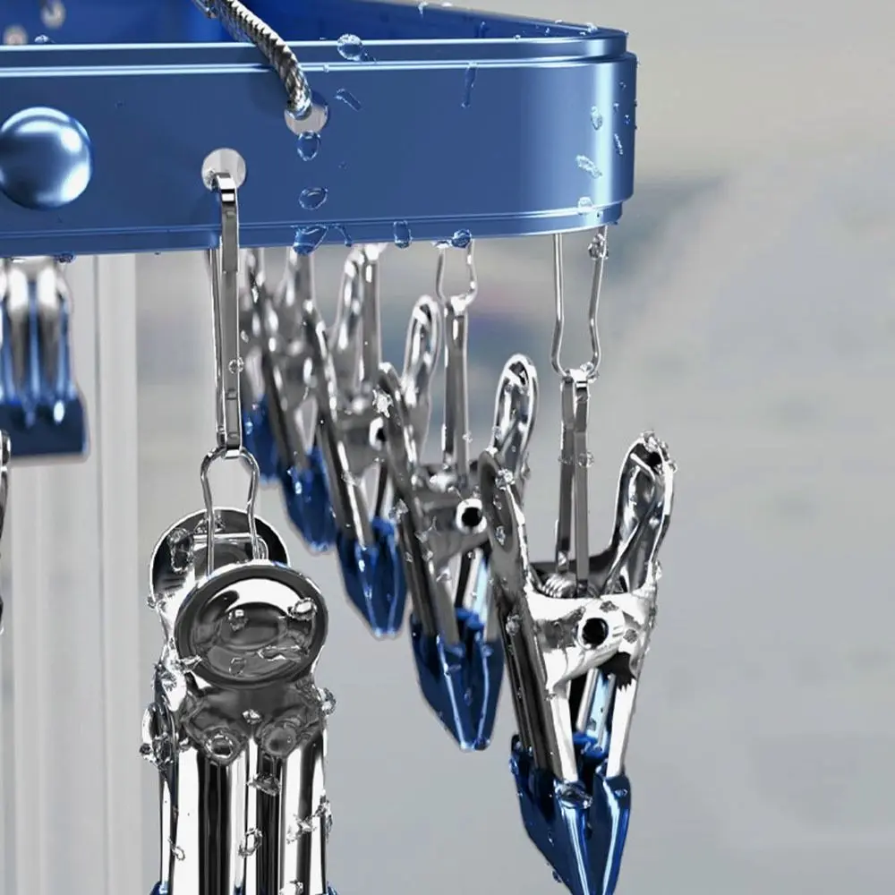 

Сушилка для носков из алюминиевого сплава, ветрозащитная, противоскользящая, с множеством зажимов, прочная, для сушки одежды и нижнего белья