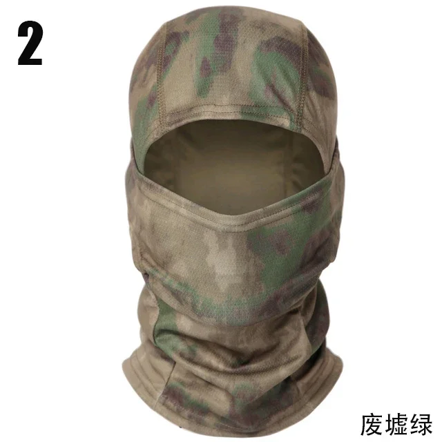 Balaclava kamuflase masker wajah penuh, sepeda Ski berburu penutup kepala syal topi Airsoft pria