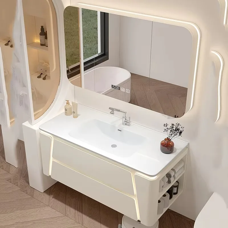 

Wooden Organizer Bathroom Cabinet Big Modern Wall Mounted Bathroom Cabinet Space Saver Luxury Mobiletto Bagno Furniture Home