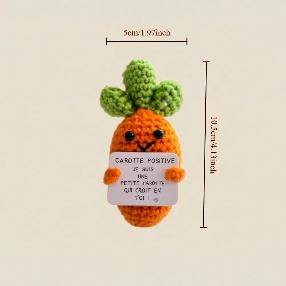 Französische Positive-Karte, handgefertigte Häkel-Kartoffelpuppe, Stressabbau-Schreibtischdeko, gestricktes Gemüse-Ornament, Geschenk für Zuhause und Büro – Detail 4