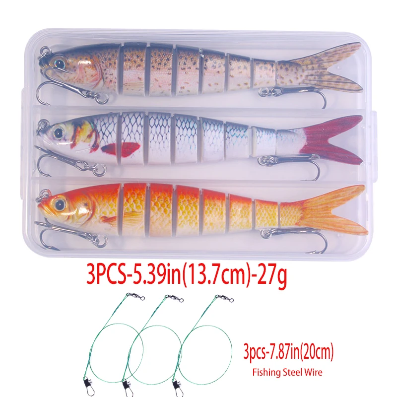 3/5pcs kit Sinking Wobblers 8/6 Segments Fishing Lures Multi Jointed  Swimbait Bait Fishing Tackle For sea Bass Isca Crankbait - AliExpress 18