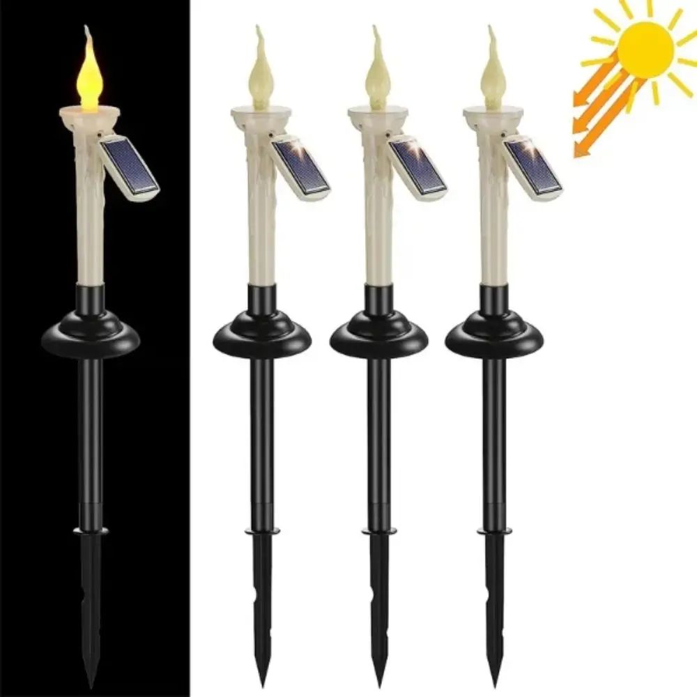 Waterproof Solar Candle Light Flameless LED Candles Solar Garden Light Dual-purpose With Candlesticks Holders