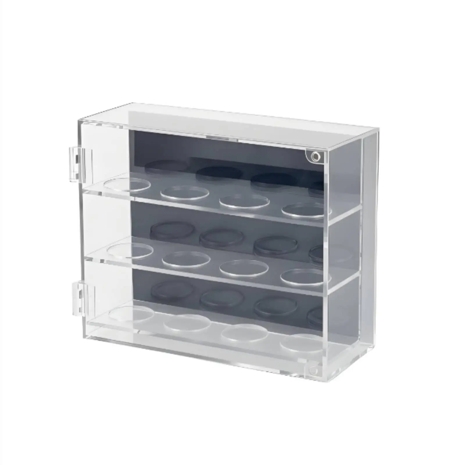 Acrylic Golf Ball Display Case with Hinged Door Dustproof Showcase for Sports Memorabilia Collection Holder