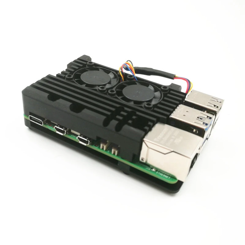 เคสป้องกันการกระจายความร้อนสีดําเปลือกอลูมิเนียมอัลลอยด์สําหรับ Raspberry Pi 5 Generation