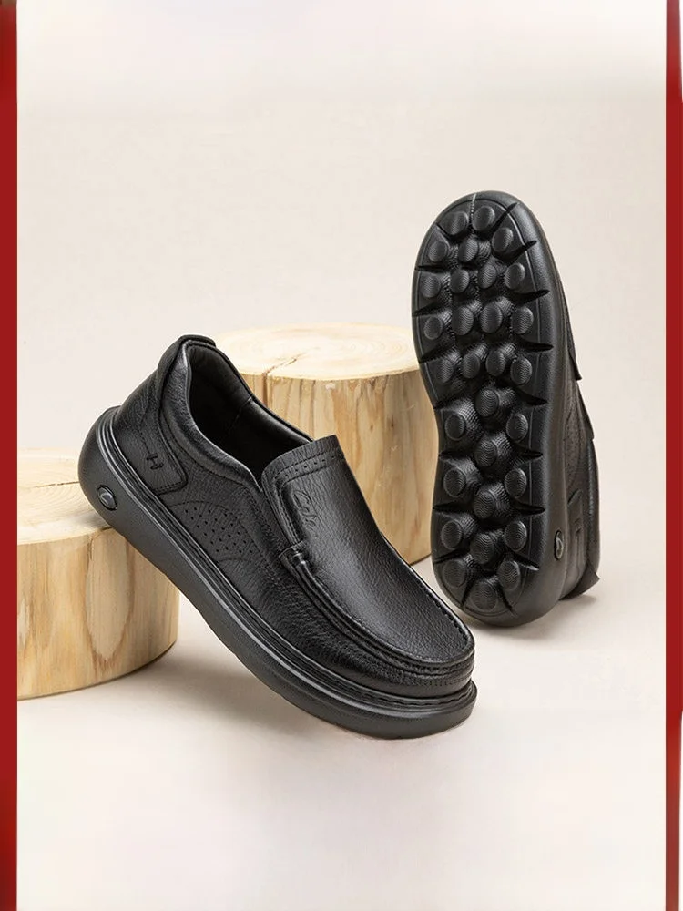

Casual Leather oes Men's Genuine Soft eepskin Slip-On Commuter oes Breathable round Toe Rubber Sole Faionable All-Match