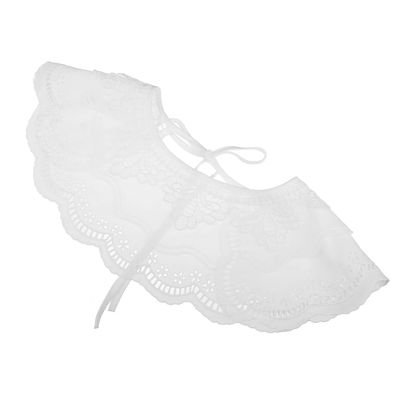 1 قطعة القطن الدانتيل شال طوق انفصال كاذبة العنق للنساء الأعمال لباس غير رسمي بلوزة الإكسسوار زي الدانتيل طوق #5