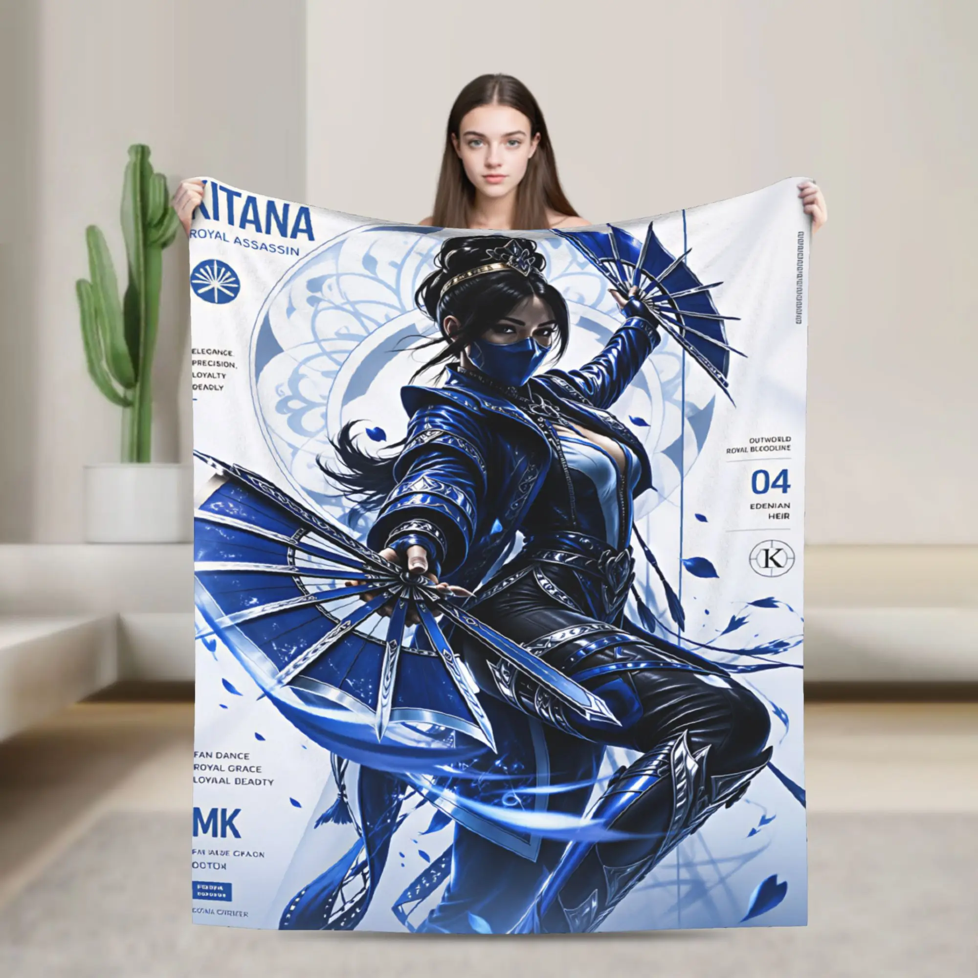 M-Mortal Kombat  Blankets Quality Warm Soft  Throw Blanket Winter Travel Office Couch Chair Sofa Bed Fluffy Bedspread