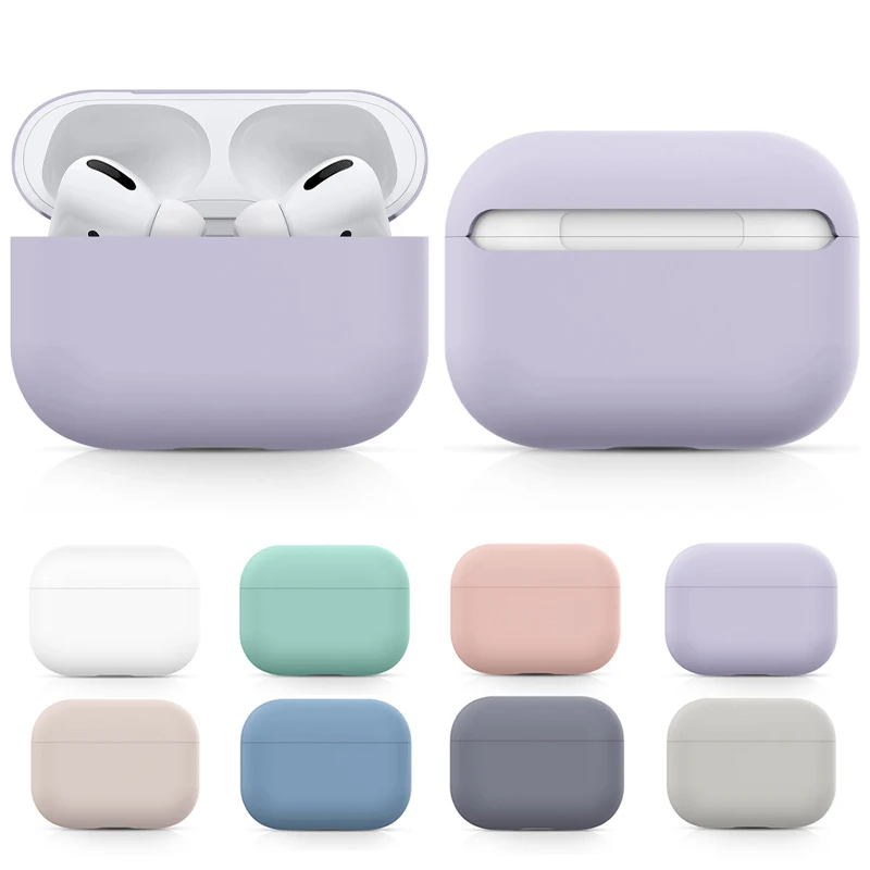 Protective case for Apple Airpods Pro silicone solid color split ultra-thin protective case for Airpods Pro 1st headphone case