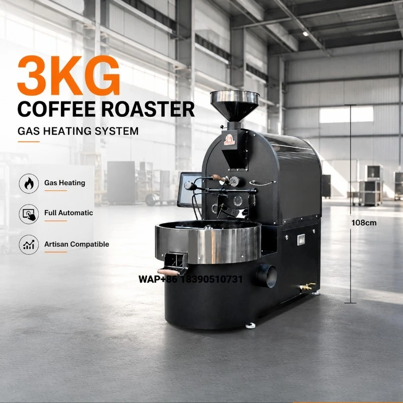 Full Auto 3kg Coffee Roaster Machine Smart PLC Control Professional Specialty Coffee Bean Roasting Equipment