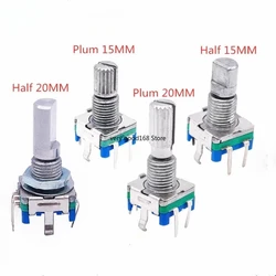 5 sztuk/partia Ec11 przełącznik enkodera obrotowego 15/20mm śliwkowy uchwyt 20-bitowy impulsowy cyfrowy potencjometr sygnału