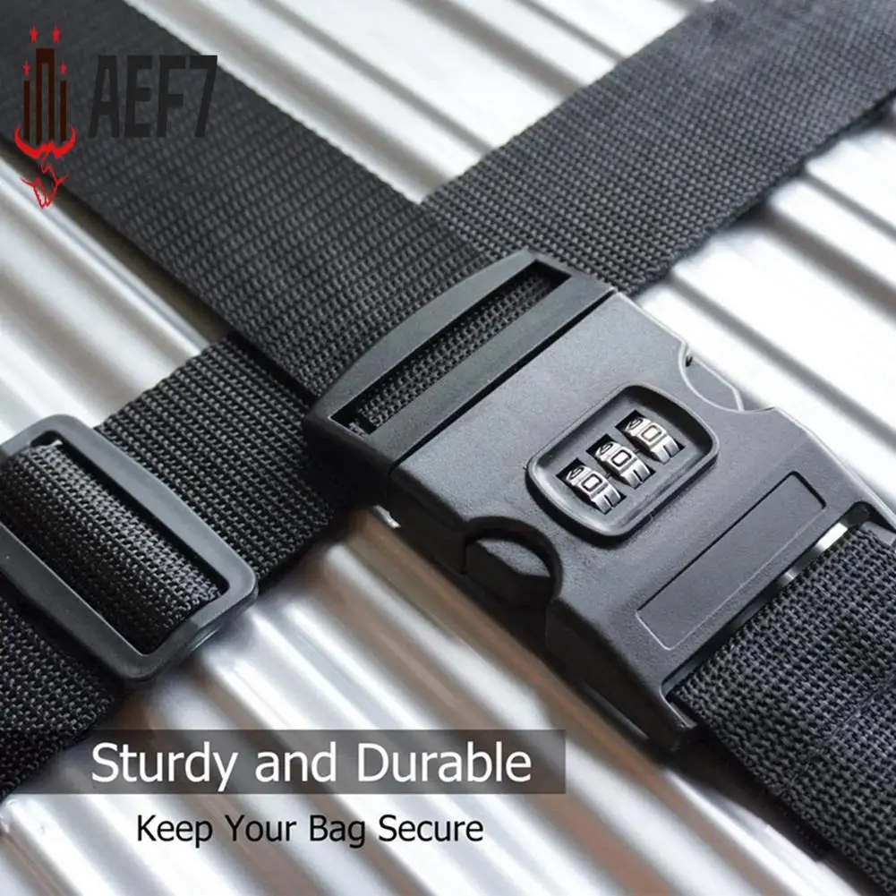 

AEF7-4Pcs Luggage Buckle Strap Anti-Theft Password Lock Packing Belt Luggage Strap Travel Belt