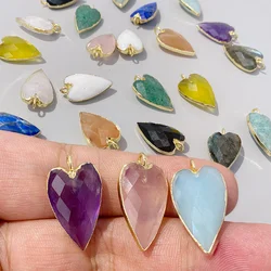 1PCS Heart Stone Pendant 13x20mm